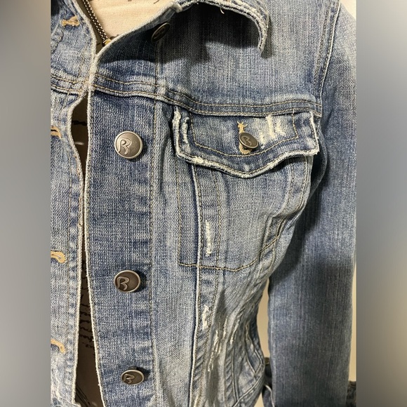 Rubbish distress blue Jean jacket SZ Medium - Picture 4 of 5